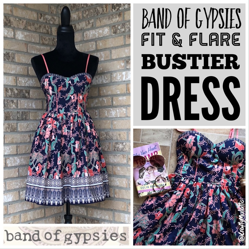 Band of Gypsies Boho Fit & Flare Bustier Dress